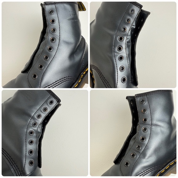 Vintage Dr. Martens England 1460 Metallic Graphite Shimmer Silver MIE Boots UK 9 - Picture 16 of 16